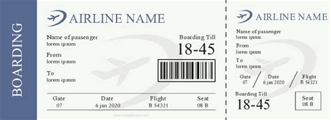 Free Printable Airline Ticket Template Pdf - FREE PRINTABLE TEMPLATES
