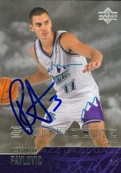 Aleksandar Pavlovic autographed Basketball Card (Utah Jazz) 2003 Upper ...