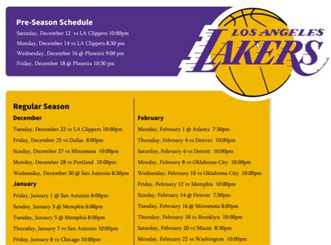 Free 2021 Los Angeles Lakers team schedule and TV schedule (Updated for 2nd half of schedule ...