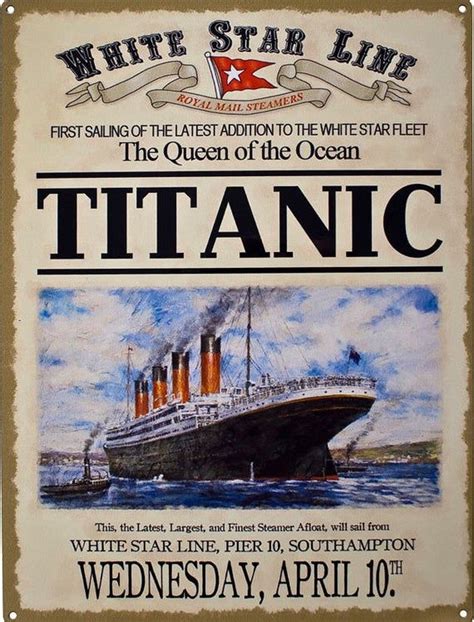 TITANIC Advert Southampton Launch Steam Ship Boat Liner - Etsy | Metal ...