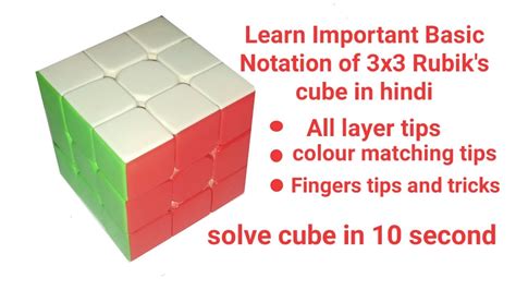 Learn, Important Basic Notation of 3x3 Rubik's cube in hindi - YouTube