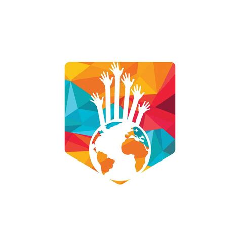 World hands vector logo design template. World support logo concept ...