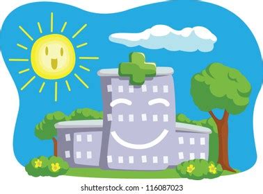 Cartoon Funny Hospital Building Stock Vector (Royalty Free) 116087023 | Shutterstock