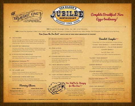 Jubilee Restaurant menu in Pocono Pines, Pennsylvania, USA