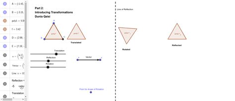 Part 2 : Introducing Transformations – GeoGebra