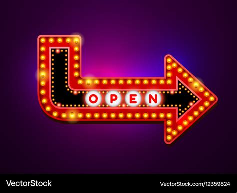 Arrow light neon sign Royalty Free Vector Image