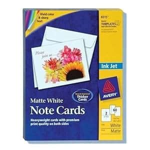 avery dennison 8315 60 cards 4.25x5.5 inkjet note cards w/envelopes: Amazon.co.uk: Office Products