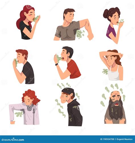 People Hygiene Procedures Vector Cartoon Icons | CartoonDealer.com #124308053