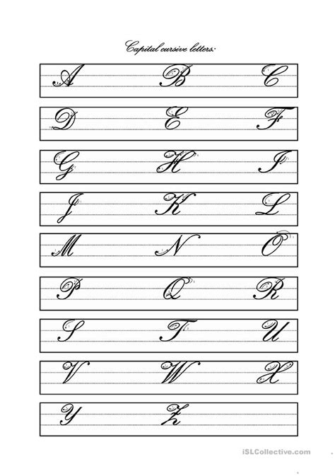 Cursive Alphabet Printable Worksheet Free