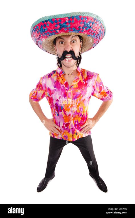 Funny mexican with sombrero hat Stock Photo - Alamy