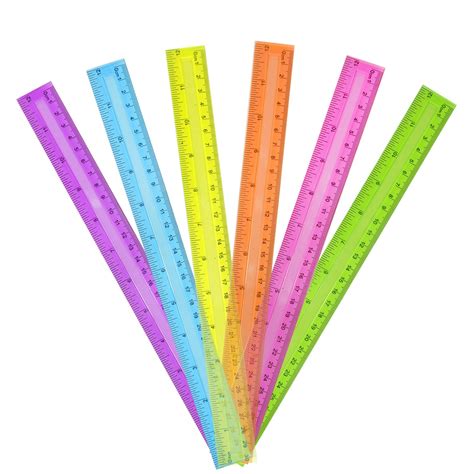 Buy DAGONGREN 30 Pack Clear Plastic Rulers 12 Inch,Transparent Assorted ...