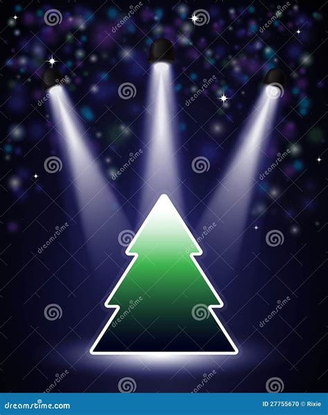 Spotlight Christmas tree stock vector. Illustration of christmas - 27755670