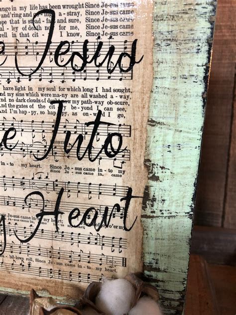 Since Jesus Came Into My Heart hand painted hymn distressed | Etsy