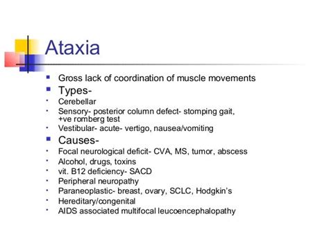 Ataxia & cerebellar disorders