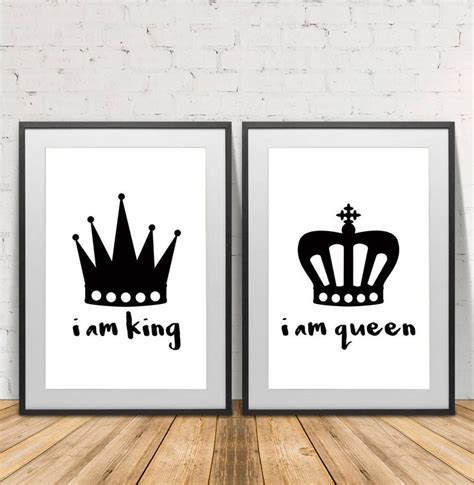 King and Queen King Queen Crown Print Couple Poster - Etsy