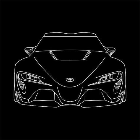 the outline of a sports car on a black background