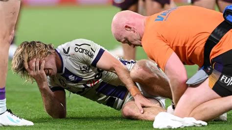 Ryan Papenhuyzen injury: Storm fullback carted off against Broncos with fractured ankle ...