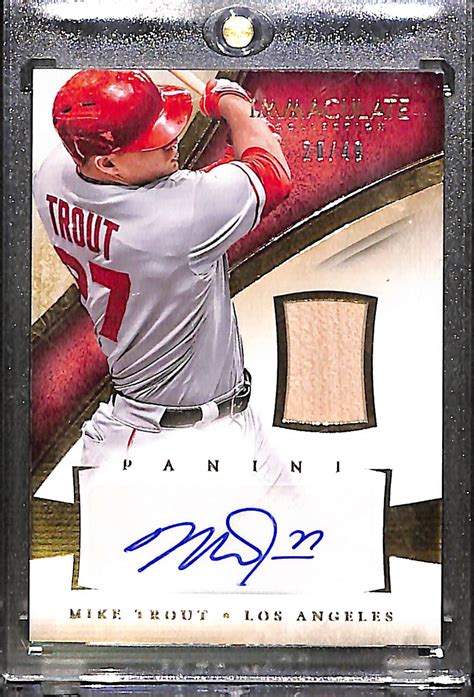 Lot Detail - 2014 Panini Immaculate Mike Trout Autograph Bat Relic Card ...