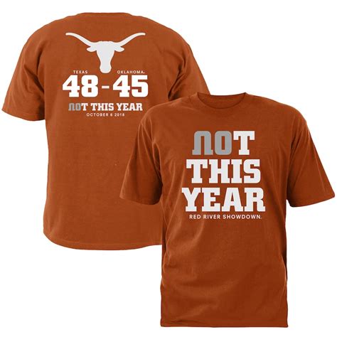 Texas Longhorns vs. Oklahoma Sooners Texas Orange 2018 Football Score T ...