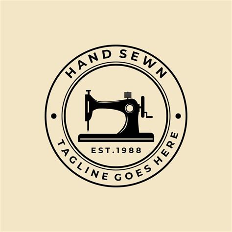 sewing machine badge logo illustration design 9165436 Vector Art at Vecteezy