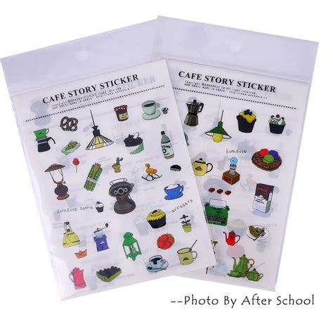 Korean Stationery Cafe Story Diary Stickers Homemade Decorative ...