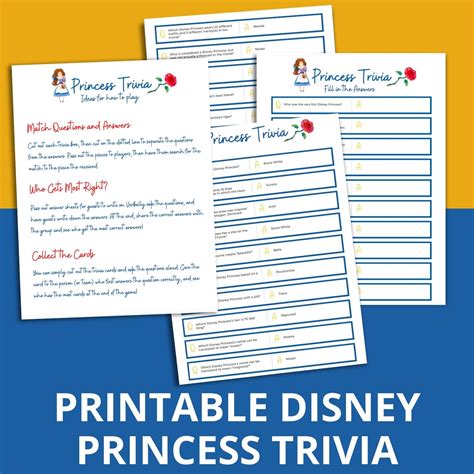 Disney Princess Trivia: Questions and Answers for a Party (Free Printable)