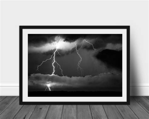 Black and White Lightning Photography Print Nature Home Wall - Etsy