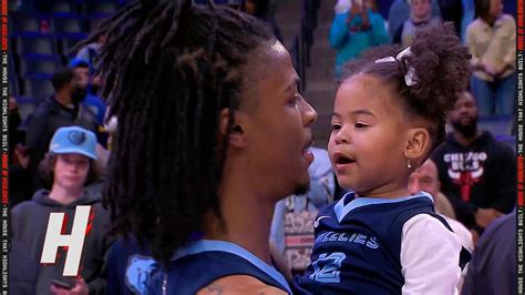 Ja Morant & His Daughter Share a Moment after Win over Timberwolves - YouTube