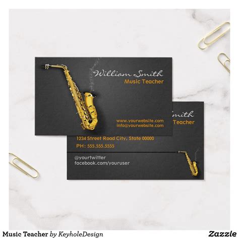 Music Teacher Business Card | Zazzle.com | Teacher business cards, Music business cards ...