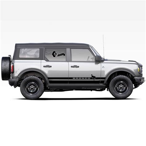 Pair of Bronco Rocker Panel Badlands 4-door Side Stripe Decals Stickers ...