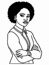 African American Businesswoman Coloring Page · Creative Fabrica sketch template