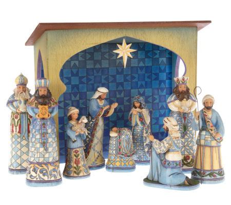 Jim Shore Heartwood Creek 10 Piece Blue Nativity Set - Page 1 — QVC.com