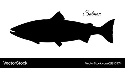 Silhouette of salmon Royalty Free Vector Image