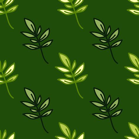 Cute outline leaves seamless pattern. Simple leaf wallpaper. Botanical floral background ...