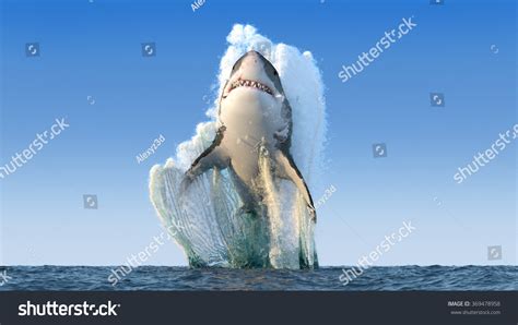 Shark Jumps Out Water Stock Illustration 369478958 | Shutterstock