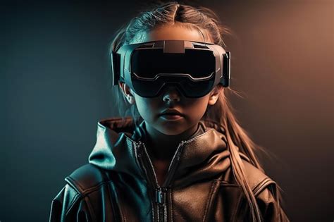 Premium Photo | Girl wearing VR glasses virtual reality headset or VR glass isolated generated ai