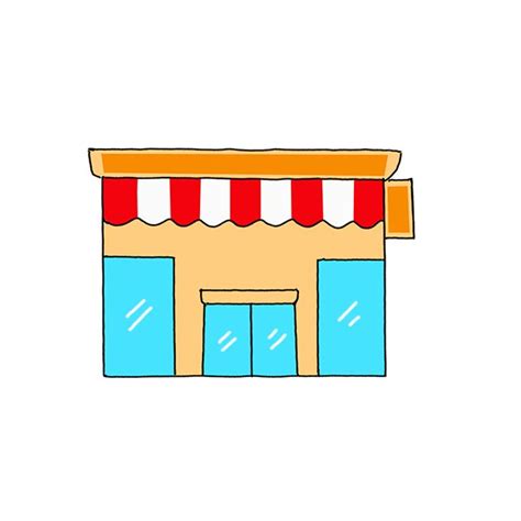 How to Draw a Convenience Store - Step by Step Easy Drawing Guides - Drawing Howtos