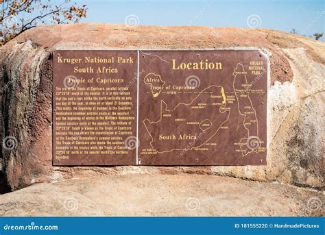 Tropic of Capricorn Information Sign in Kruger National Park, South Africa Editorial Image ...