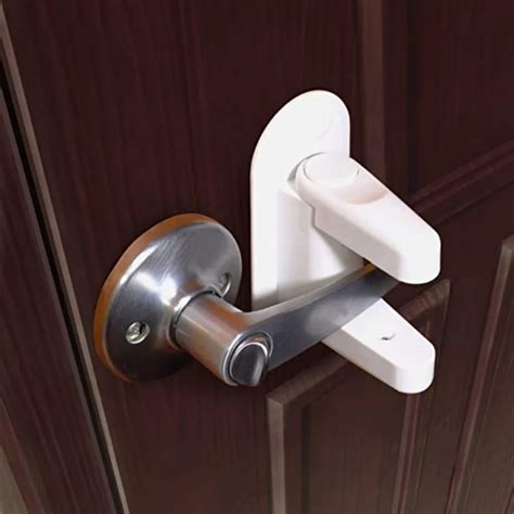 Door Lever Locks Baby Children Safety Proof Door Handle Lever Lock Self ...