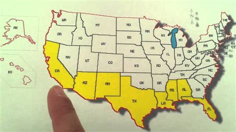 Learn the States Song for Kids- Southern Border of the United States. A ...