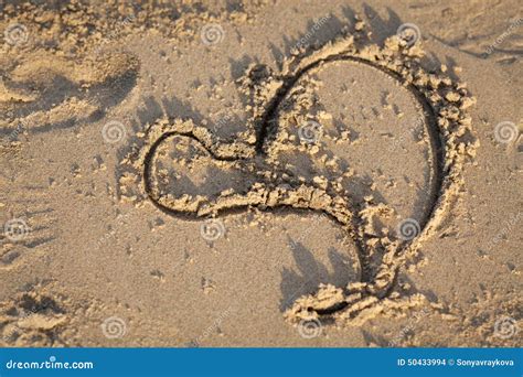 A Heart in the Sand on Sunset Stock Photo - Image of beautiful, sole ...