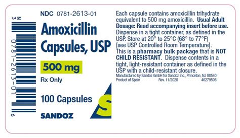 Amoxicillin 500 mg Capsule Bottle 100 - Merit Pharmaceutical