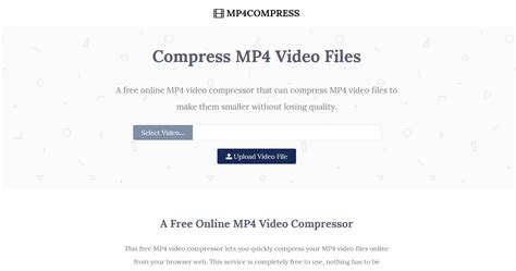 Compress MP4 Video Files Online Free | Mp4Compress