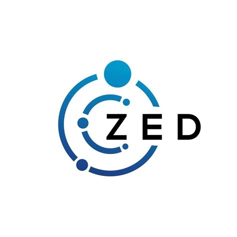 ZED letter technology logo design on white background. ZED creative ...