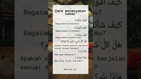 Cara menanyakan kabar dalam bahasa arab - YouTube