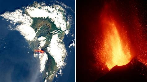 La Palma volcano: New satellite images show violent eruption from space as lava flows across ...