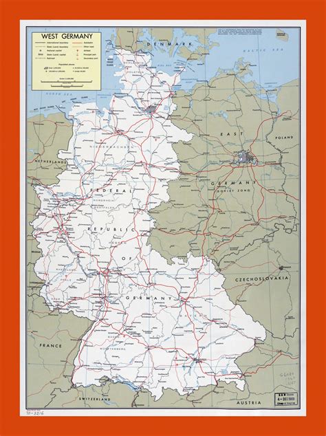 Political and administrative map of West Germany - 1969 | Maps of ...