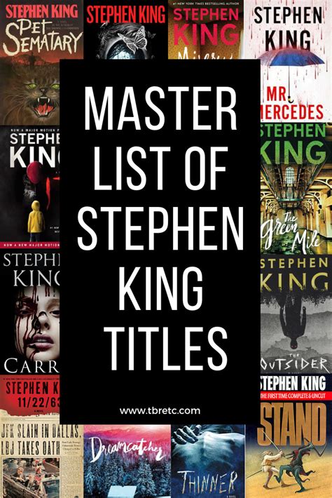 Stephen King Books In Order Printable List