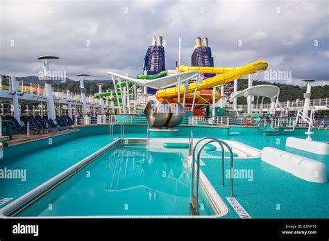 Deck 15 with pools and water slides on the Norwegian Epic cruise ship ...