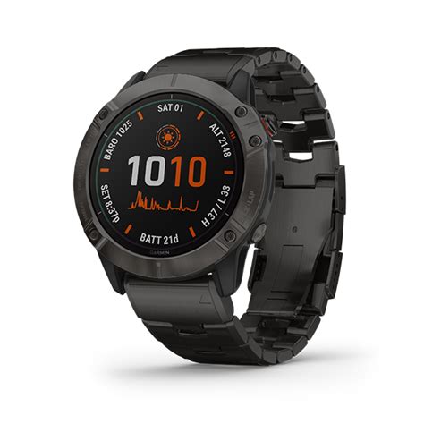 Garmin Fenix 6X Pro Solar Titanium with Vented Titanium Bracelet (010 ...